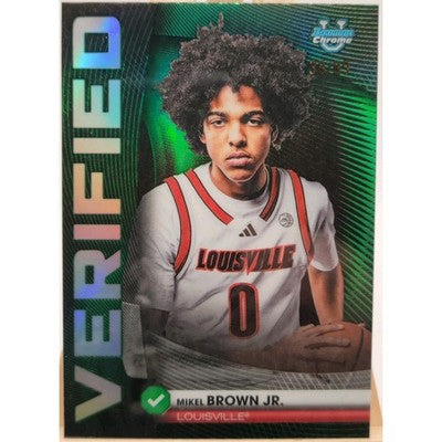 2025-26 Bowman Mikel Brown Jr. Green Refractor trading card, front