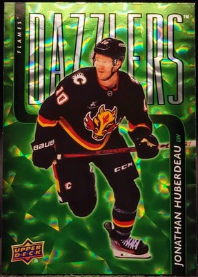 2025 Upper Deck Series 2 Jonathan Huberdeau Dazzlers Green trading card, front