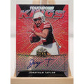 2020 Leaf Metal Draft Touchdown Kings Jonathan Taylor Red trading card, front