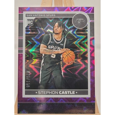 2024 Panini NBA Hoops Stephon Castle Purple Explosion trading card, front
