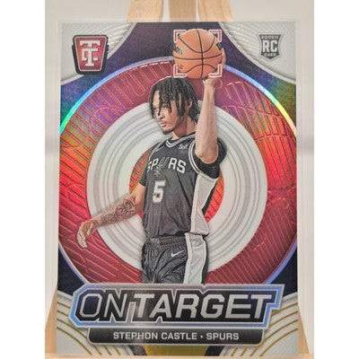 2024 Panini Totally Certified On Target Stephon Castle Mirror White trading card, front