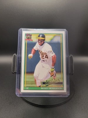 1991 Topps Rickey Henderson trading card, front