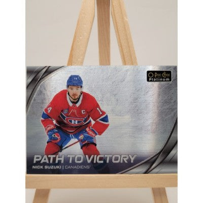 2025 Upper Deck O-Pee-Chee Platinum Path to Victory Nick Suzuki trading card, front