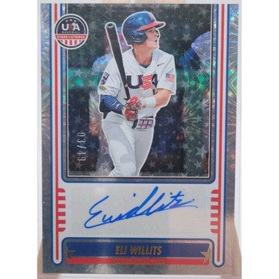 2025 Panini Stars and Stripes Eli Willits Fireworks trading card, front