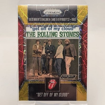 2025 Panini Prizm The Rolling Stones The Rolling Stones Gold Velocity trading card, front