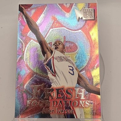 1997 Fleer Metal Fresh Foundations Allen Iverson trading card, front