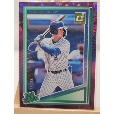 2025 Panini Donruss Baseball Rated Prospect Colin Houck Purple trading card, front