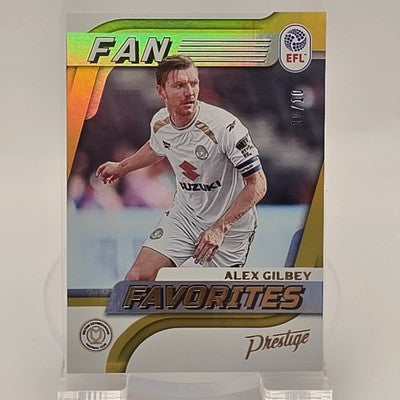 2025 Panini Prestige EFL Soccer Fan Favorites Alex Gilbey Gold trading card, front