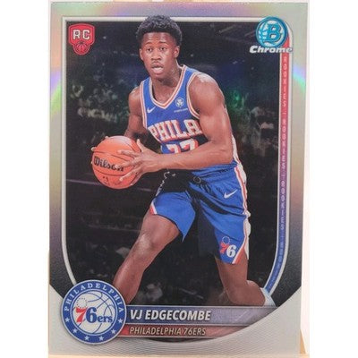 2025-26 Bowman VJ Edgecombe Chrome red rookie redemption trading card, front