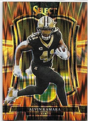 2025 Panini Select Alvin Kamara trading card, front