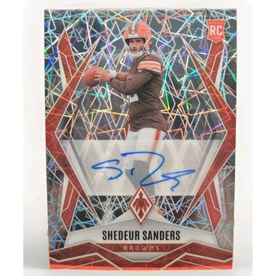 2025 Panini Phoenix Shedeur Sanders trading card, front