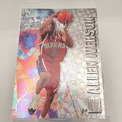 1996 Fleer Metal Allen Iverson trading card, front