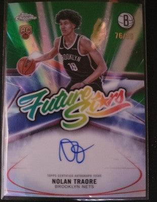 2025 Topps Chrome Nolan Traore trading card, front