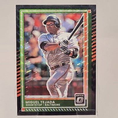 2021 Panini Donruss Optic Miguel Tejada Black Finite trading card, front