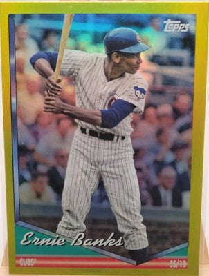 1994 Topps Archives Ernie Banks Yellow Foilboard trading card, front