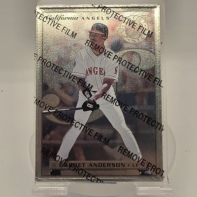 1995 Donruss Steel Stats Garret Anderson trading card, front