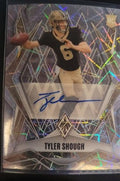 2025 Panini Phoenix - Rookies Tyler Shough #169 Lazer Autographs (AU, RC) trading card, front