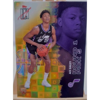 Topps 2026 Signature Class Ace Bailey RC Yellow Pandora SP #104 Utah Jazz NBA trading card, front