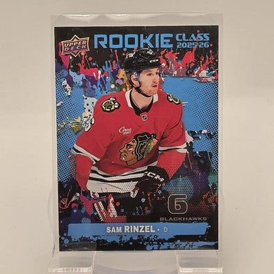 2025 Upper Deck Series 1 Hockey Sam Rinzel trading card, front