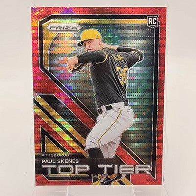 2024 Panini Prizm Baseball Paul Skenes Red Pulsar trading card, front