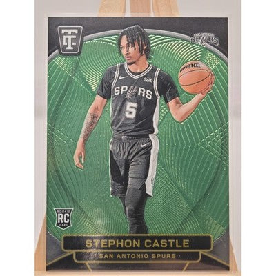 2024 Panini Totally Certified Stephon Castle Neon Green Mirror RC trading card, front