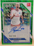 2025-26 Topps Chrome Bundesliga Mladen Petric Green Wave trading card, front