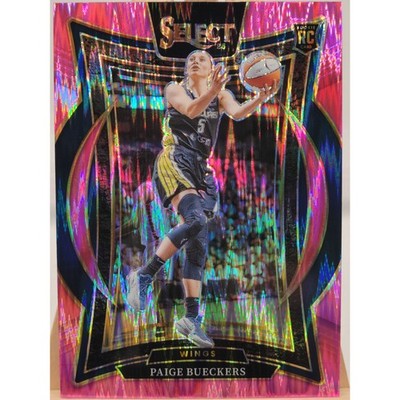 2025 Panini Select WNBA Concourse Paige Bueckers Pink Shock Prizm trading card, front