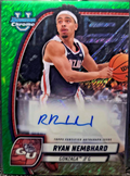 2024-25 Topps Bowman Ryan Nembhard Green Shimmer Refractor trading card, front