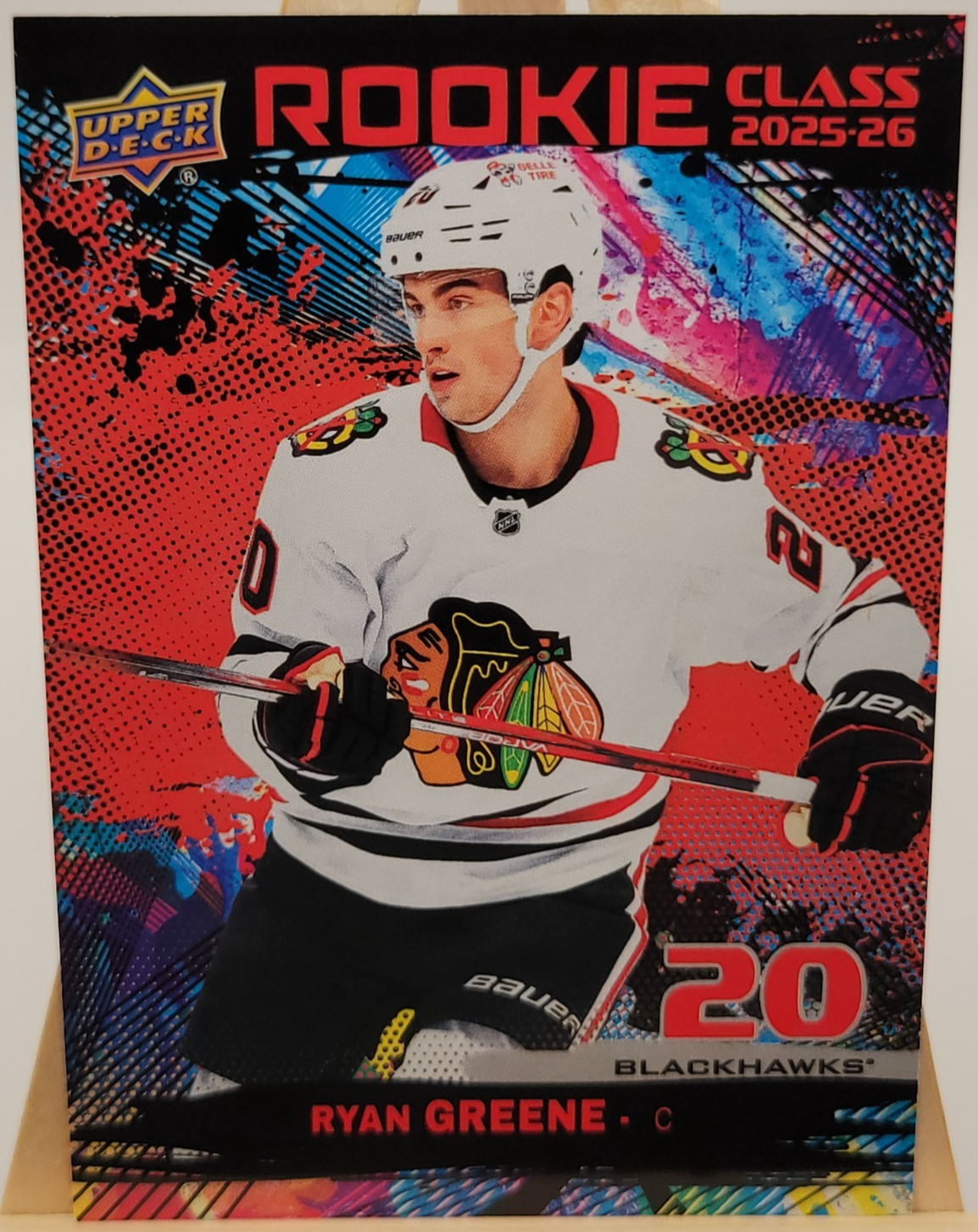 2025-26 Upper Deck Series 2 Ryan Greene Red trading card, front