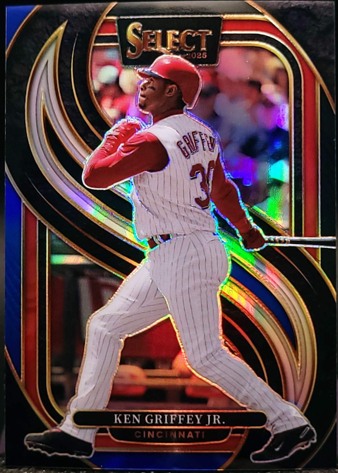 2025 Select Ken Griffey Jr. #142 Black and Blue Bookend 49/49 trading card, front