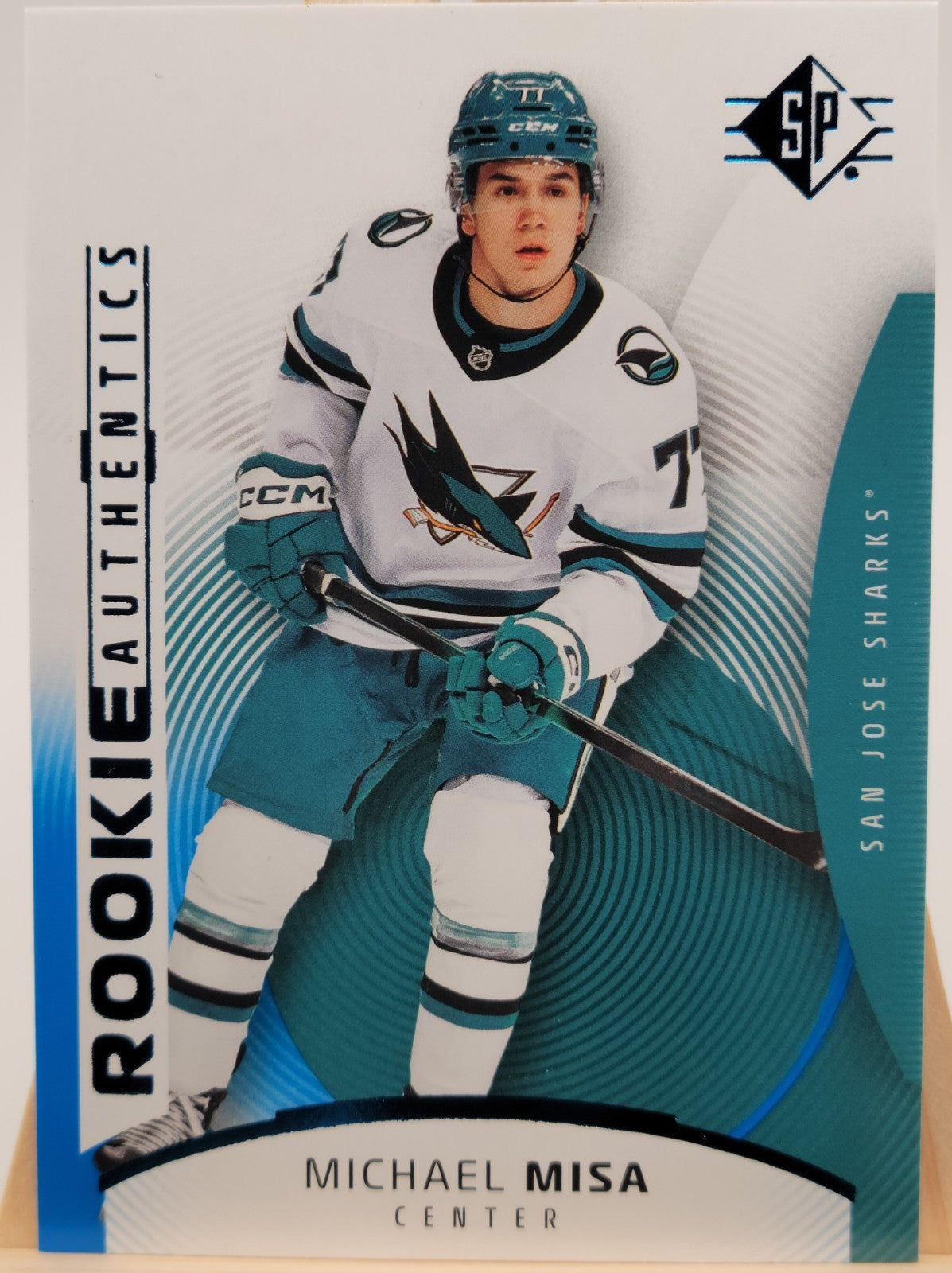 2025-26 Upper Deck SP - Rookie Authentics Michael Misa #122 Blue (RC) trading card, front